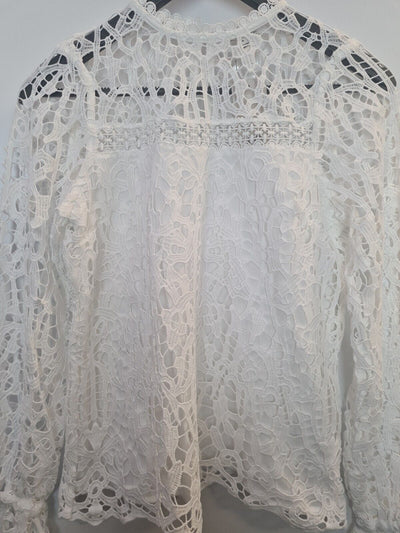 River Island White Lace Blouse Size 6 **** V153