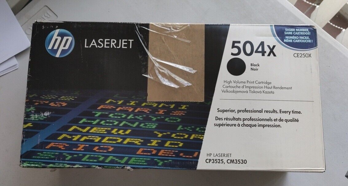 HP 504X Black High Yield Laserjet Toner Cartridge. Ref T2