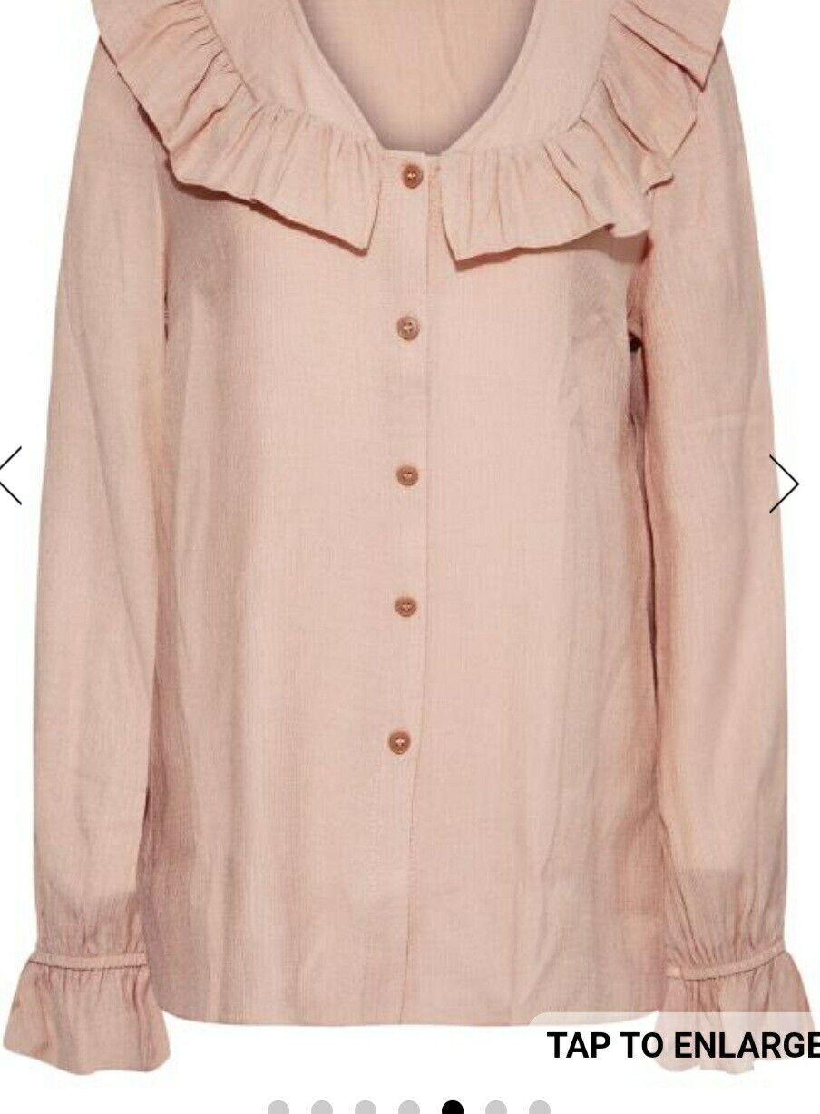 Long Tall Sally Pale Pink Frill Blouse Uk12****Ref V550