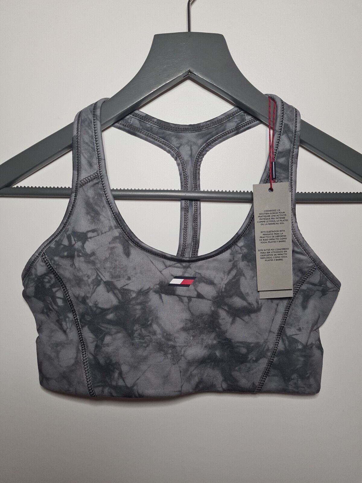 Tommy Hilfiger Marble Mid Itensity Grey Sports Bra Size XSmall **** VA1