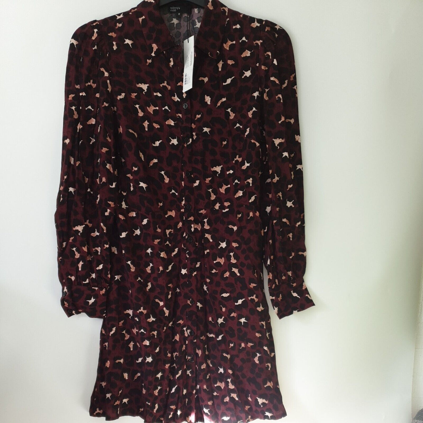 Nobodys Child Burgundy Leopard Print Tessie Mini Dress Uk8****Ref V558