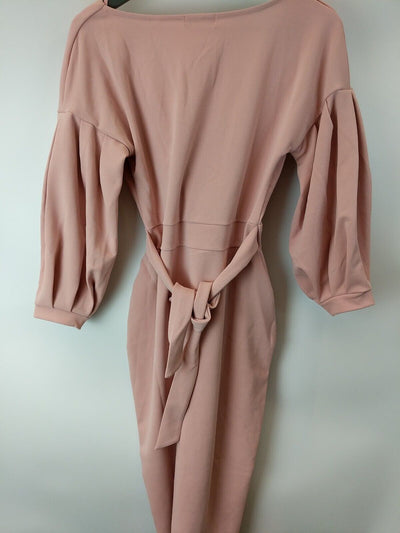 Quiz Pink Wrap Midi Dress Size 12**** V30