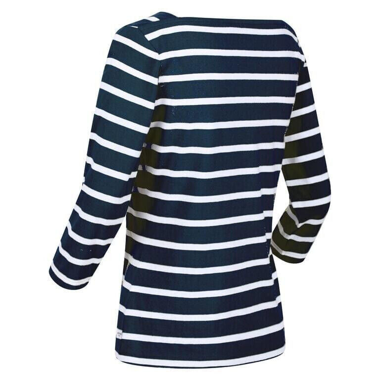 Regatta Ladies Polexia Square Neck Top Navy White Stripe Size 10 **** V13