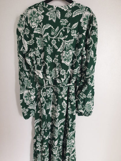 Green Paisley Midi Dress Uk12****Ref V413