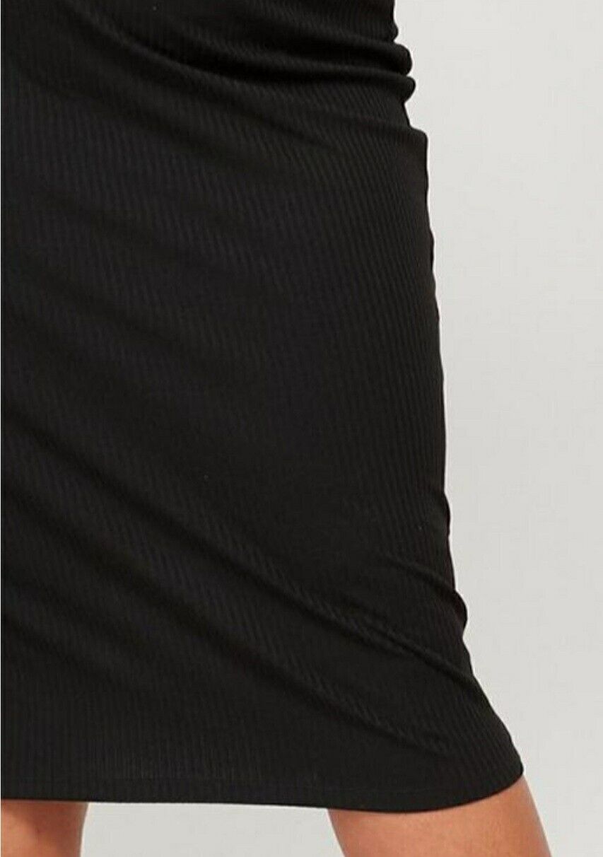 Rib Jersey Midi Skirt Black Uk10****Ref V540