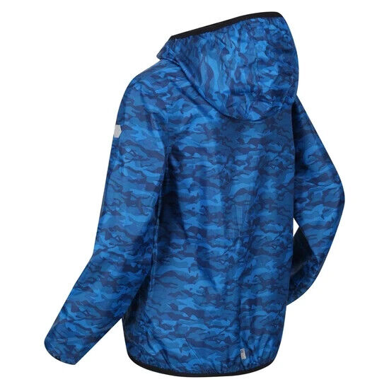 Regatta Kids' Packaway Blue Camo Waterproof Jacket Aged 9-10 Years *** V372