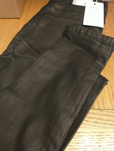 Only Anne K Mid Waist Coated Trousers. EU M/30". Black. New Ref Y2