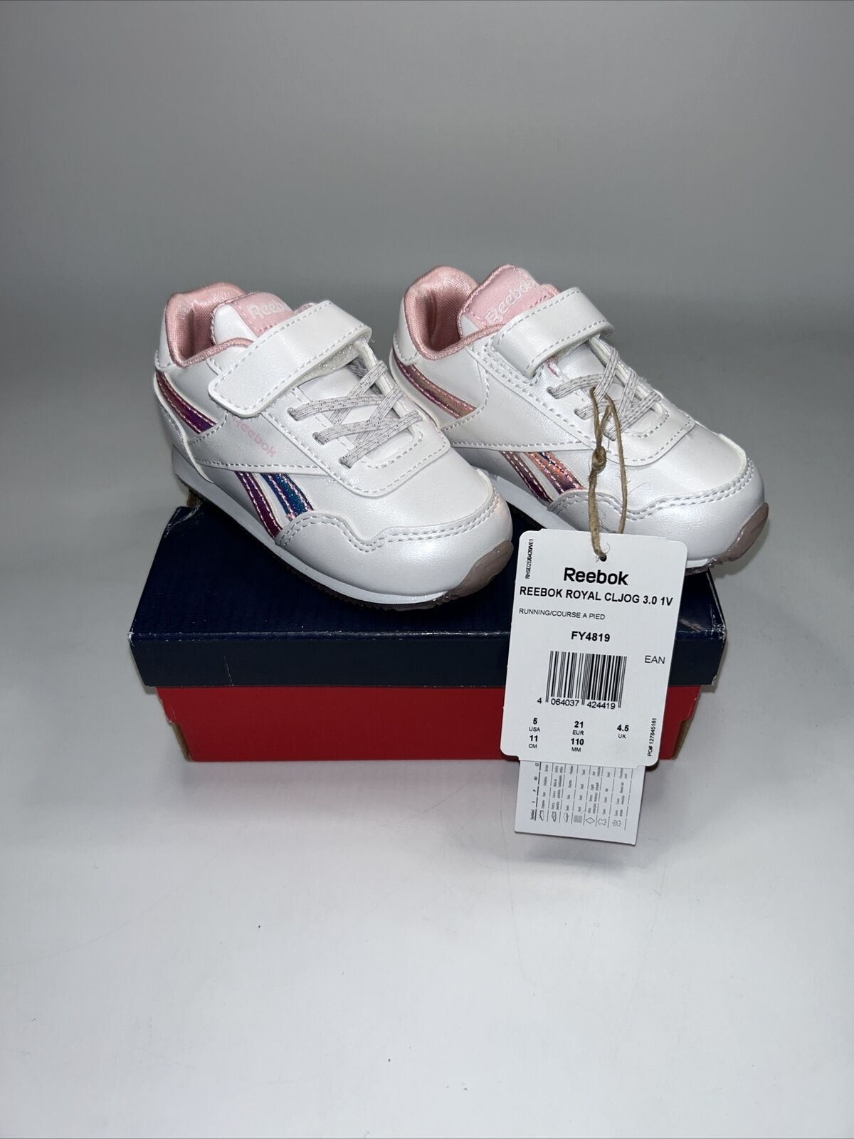 Reebok Infants Royal CL Jog 3.0 1V Trainers - White. UK 4.5 **** Ref VS2