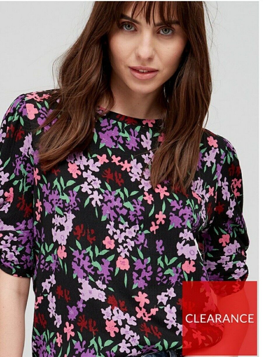 Knot Sleeve Tshirt floral print uk8****Ref V419