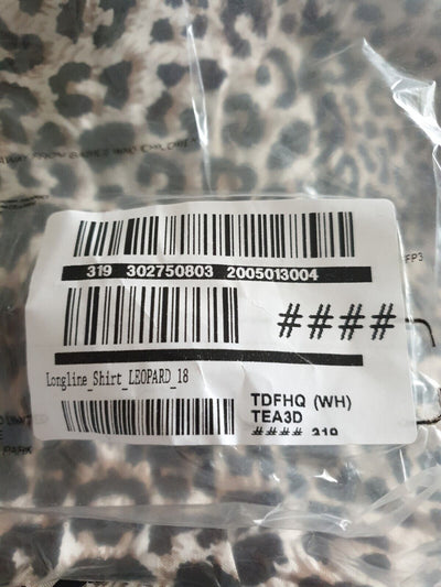 Longline Shirt Leopard Print Uk18****Ref V548