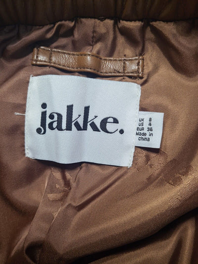 Jakke Bella Vegan Leather Brown Shorts Size 8 **** V219