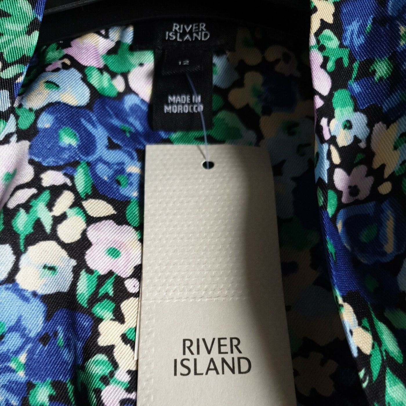 River Island Blue Floral Print Blouse Uk12****Ref V40