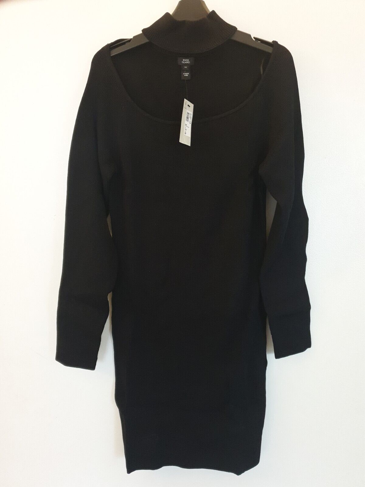 River Island Jumper Dress- Black. Uk14