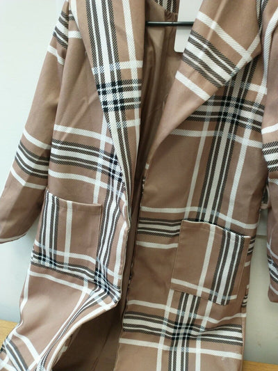 Estee Brown Belted Wrap Jacket. Ladies Size S/ M. Defects.Y31