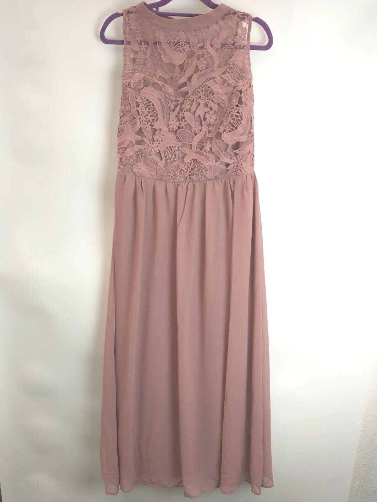 Yours London Lace Sweetheart Pink Bridesmaid Maxi Dress. Size 18 **** V127