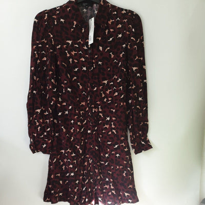 Nobodys Child Burgundy Leopard Print Tessie Mini Dress Uk8****Ref V26