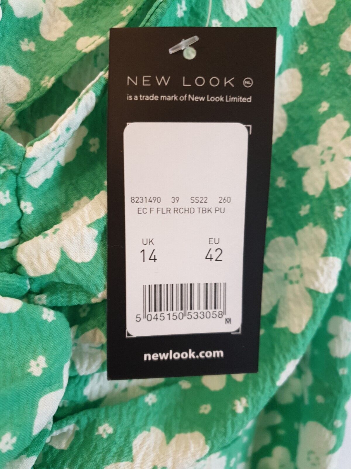 New Look Floral Dress- Green. Uk14