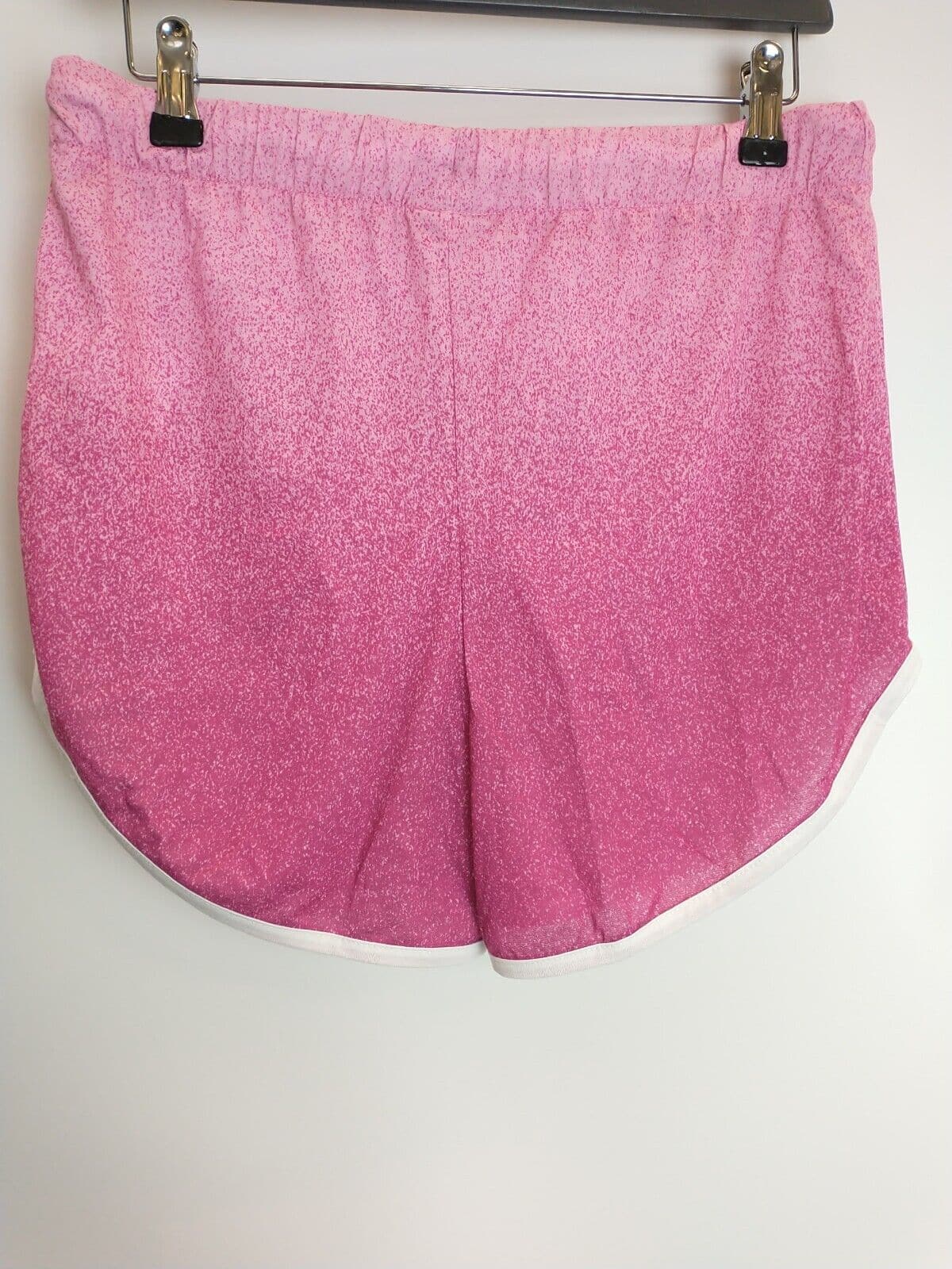 Hype Girls Pink Speckle Fade Script Runner Shorts Size 14 Years **** V126