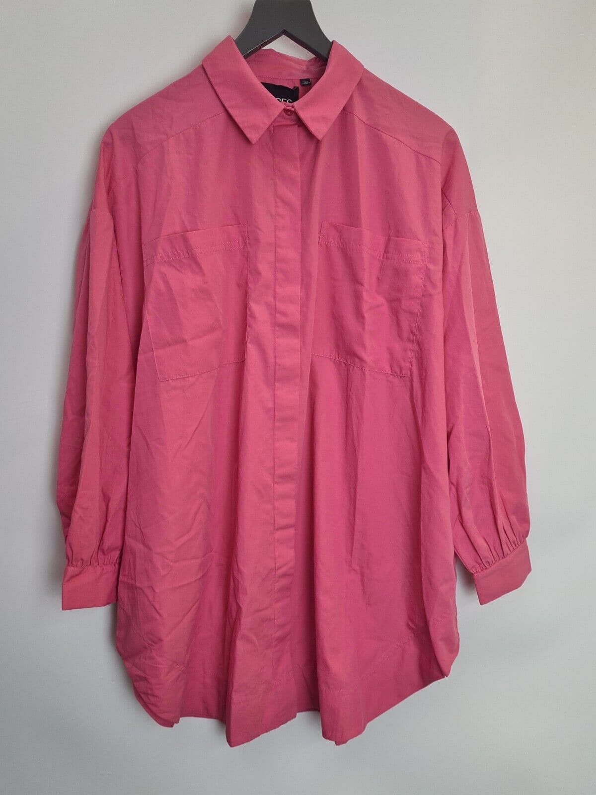 Pieces Womens Pink Oversized Long Sleeve Shirt Size Small **** V57