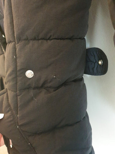 Short Padded Coat With Drawcord-Black. Uk10