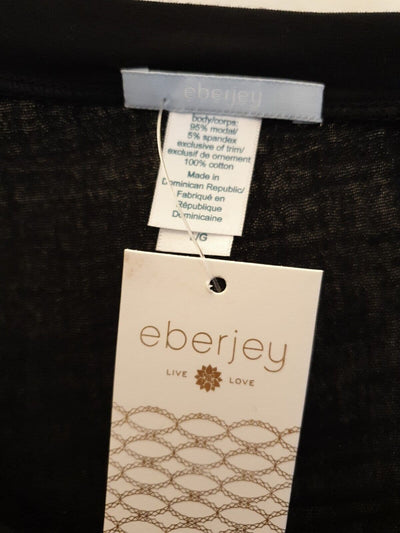 Eberjey Purdy Long Sleeve Top Black Size L Ref B8