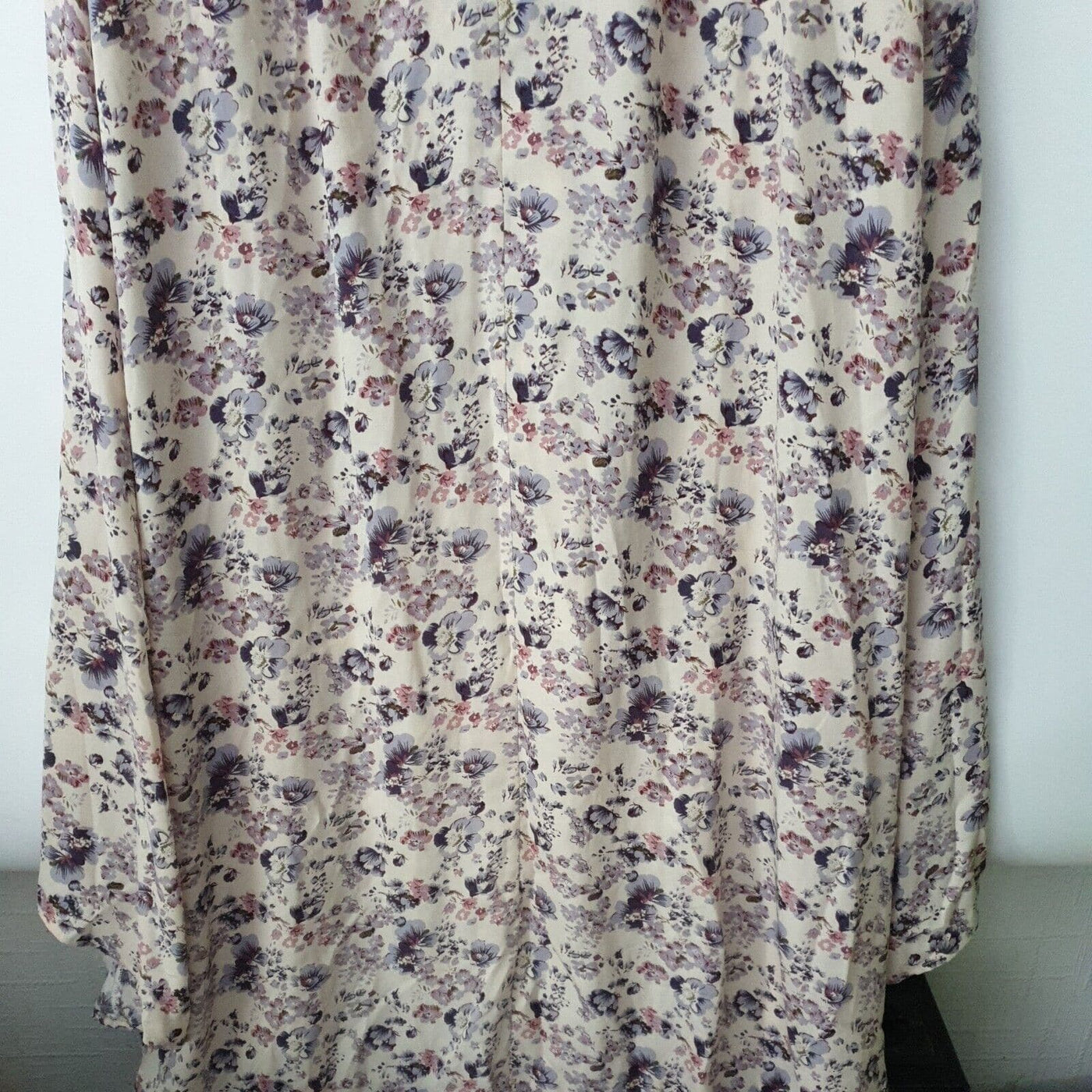 Missguided lilac Floral print midi high low puff sleeve dress Uk14****Ref V26