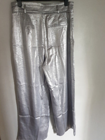 river island trousers Wide Leg- Silver. Uk16