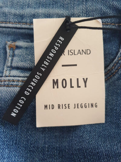 River Island Molly Mid Rise Jegging- Blue. Uk16