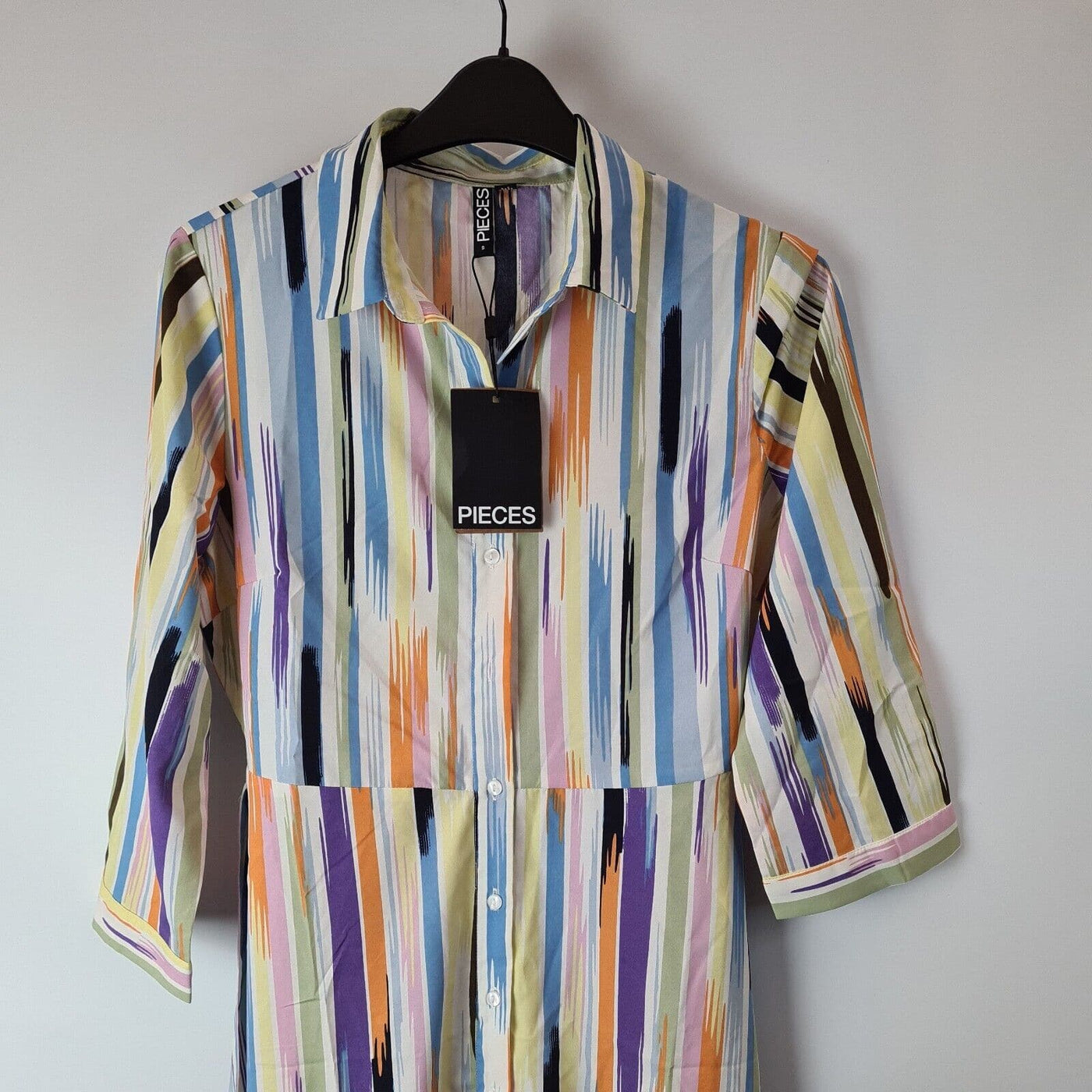 Pieces Ladies Mid Length Shirt Dress Multi Size S BNWT Ref****V24