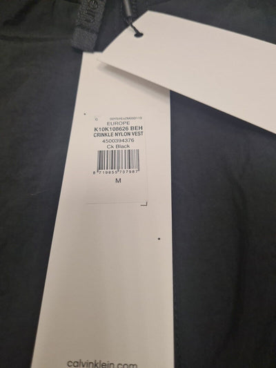 Calvin Klein Recycled Nylon Padded Black Vest Size UK Medium **** V144