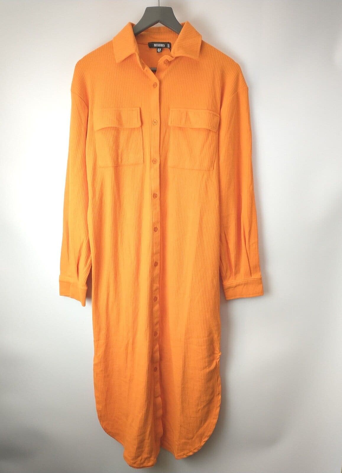 Missguided oversized rib Orange Jumper midi Dress. UK 10 ****Ref V30