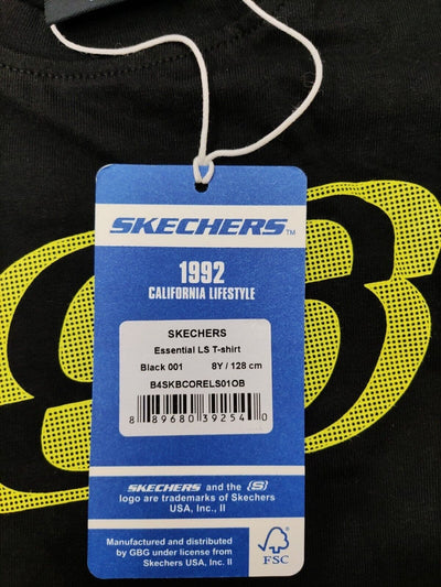 Skechers Long Sleeve Perforated Logo T-Shirt - Black. 8 Years. ****V74