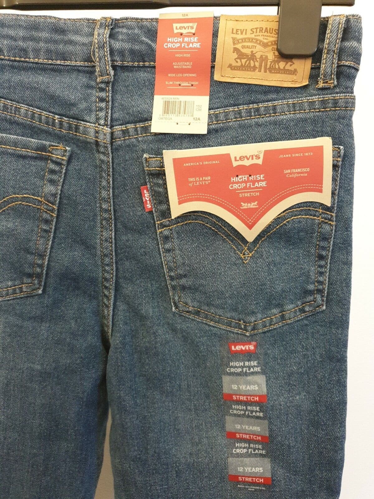 Levi's 12A High Rise Crop Flare 152cm fit 12 years Ref K6