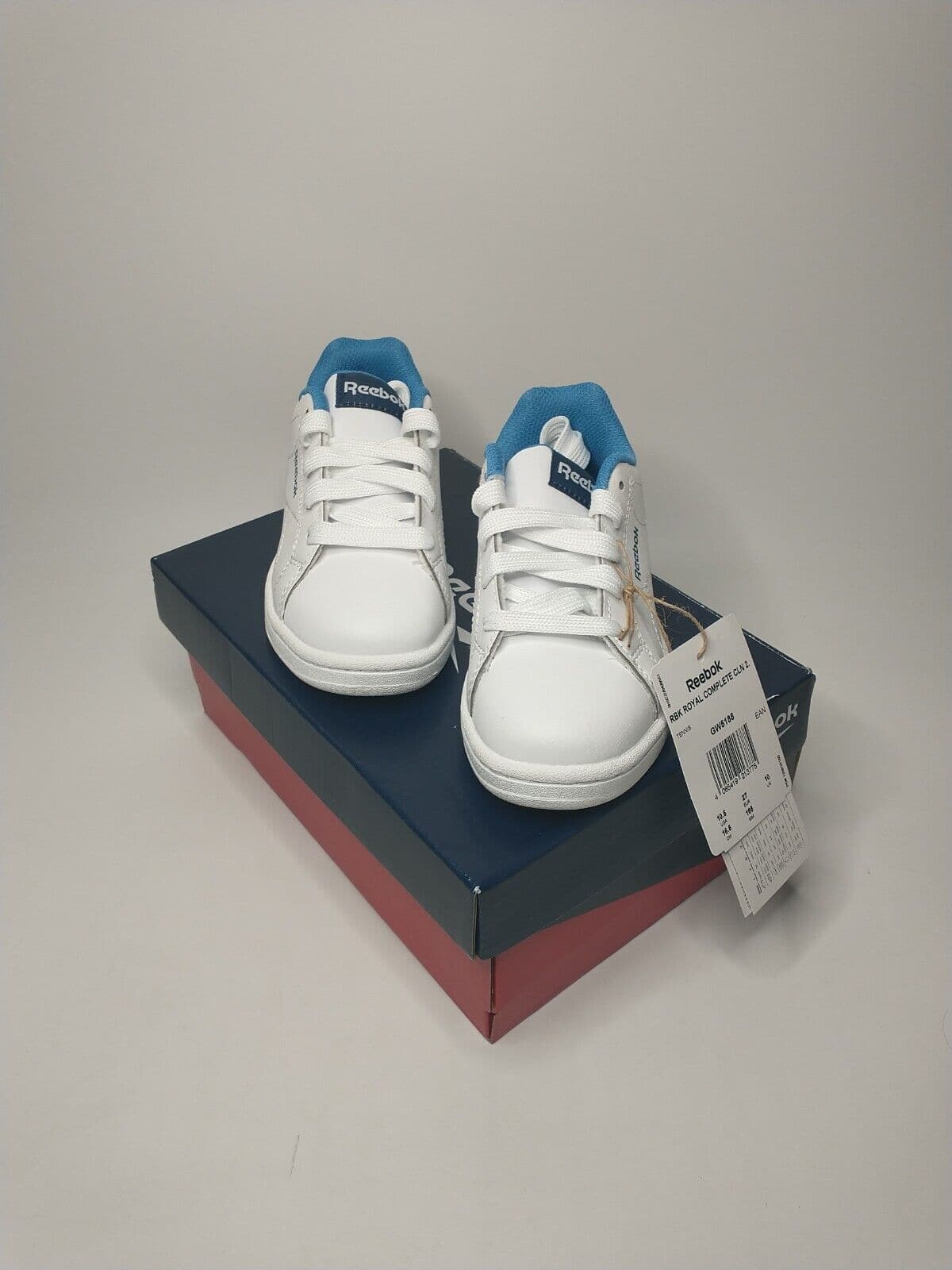 Reebok Royal Complete CLN 2 Kids Trainers - White / Blue. Kids UK 10 **** RefVS2