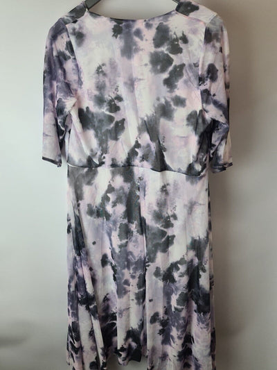 YOURS LONDON Curve Pink Marble Print Wrap Dress Size 16 **** V184