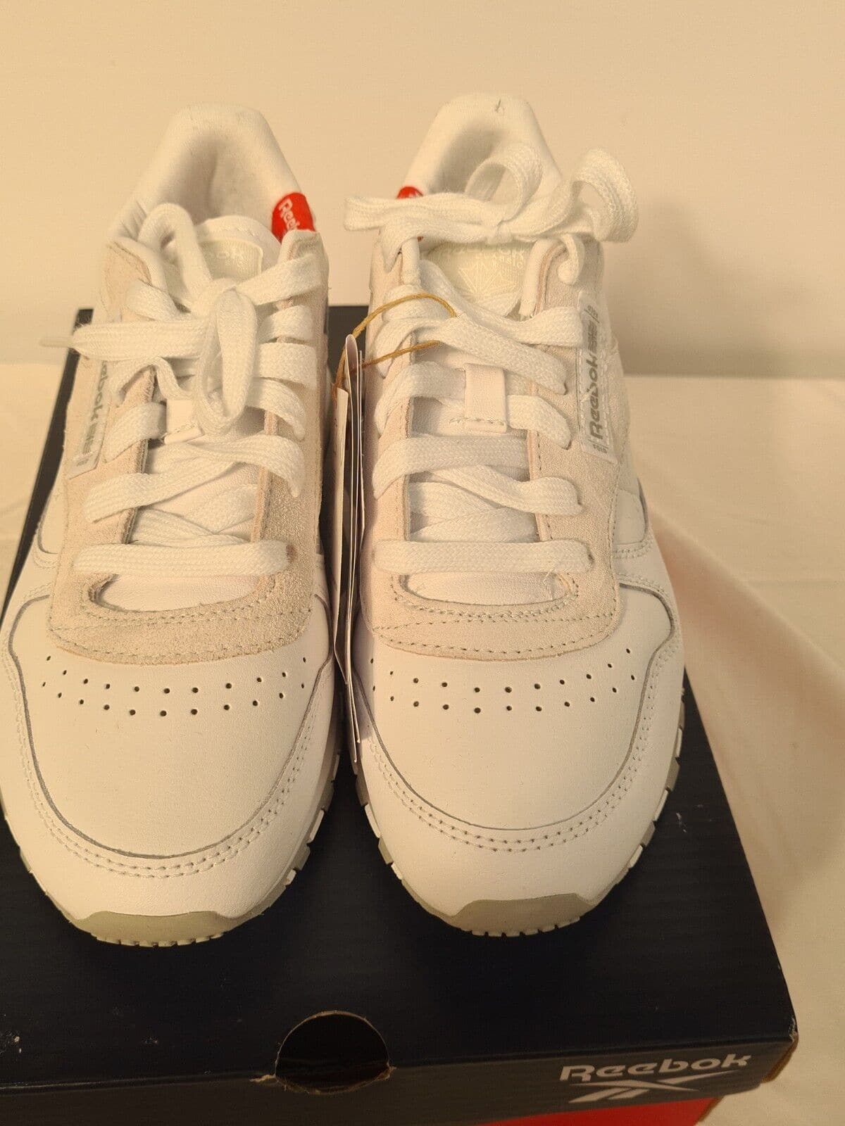 Reebok Clean Classic Leather White Trainers Junior Size UK 4 **** VS1