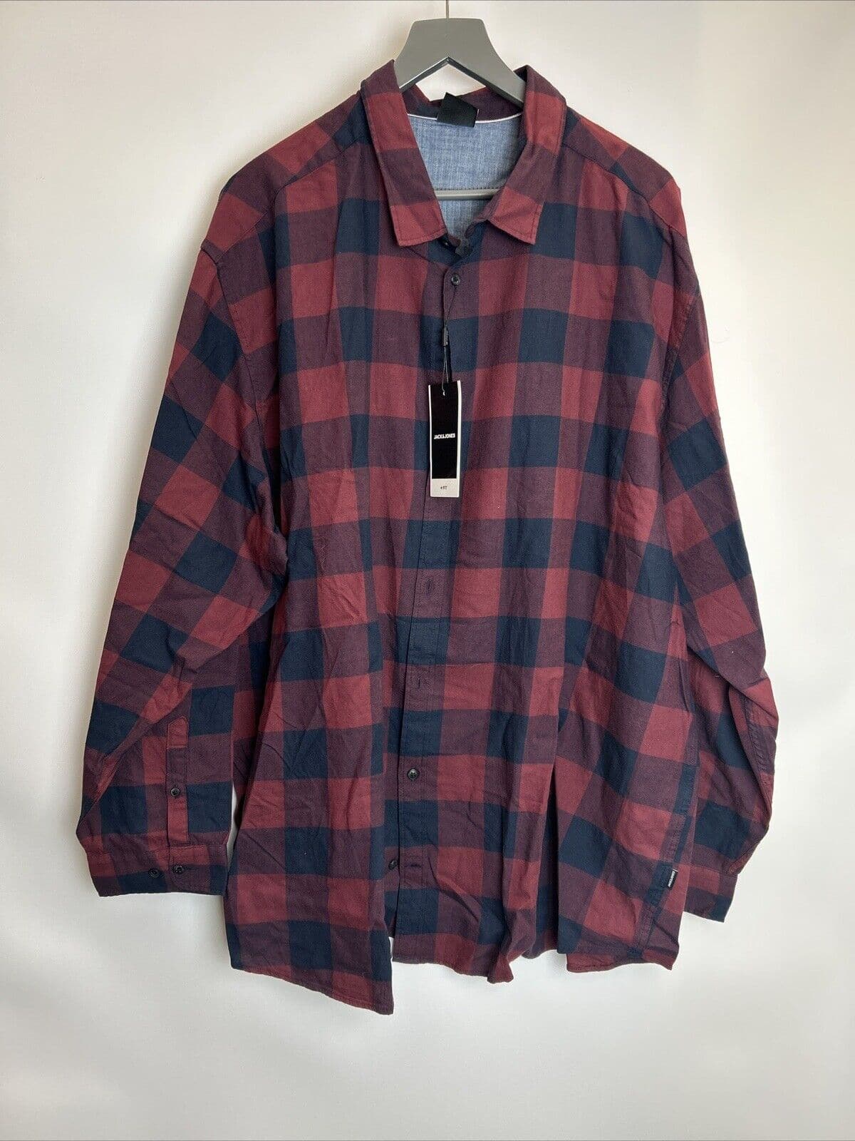 Jack & Jones Gingham Checked Shirt - Brick Red **** Ref V41