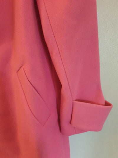 Womens Single Breasted Coat-pink. Uk14