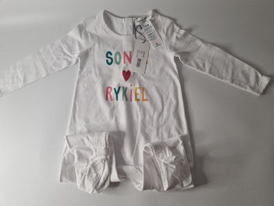 Sonia Rykiel White Marina Baby Grow Sleepsuit Size 18 Months **** V30