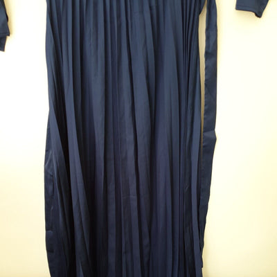 Quiz Navy Satin Wrap Front MDXI Dress Size 12****Ref V147