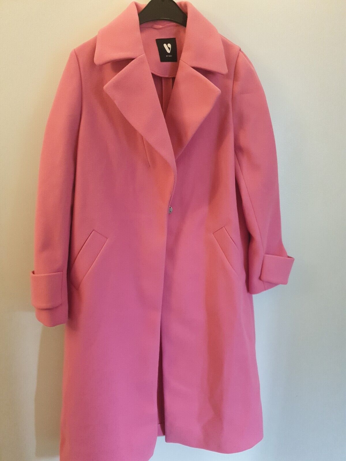 Womens Single Breasted Coat-pink. Uk8