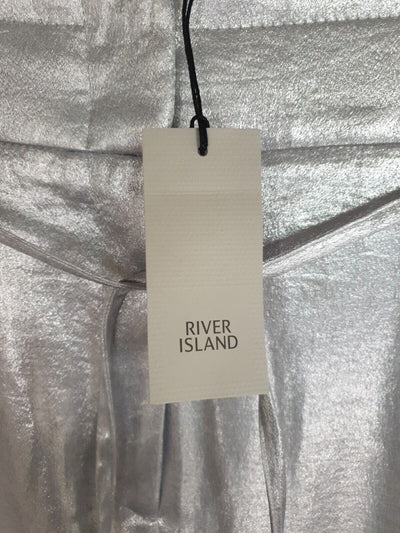 river island trousers Wide Leg- Silver. Uk16