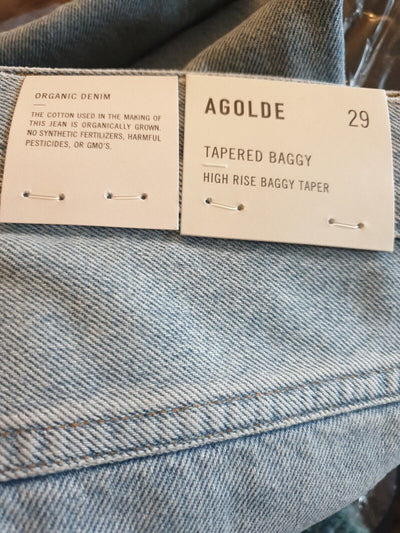 Agolde Tapered Baggy High Rise Baggy Tapered Jean- Black. Size 29