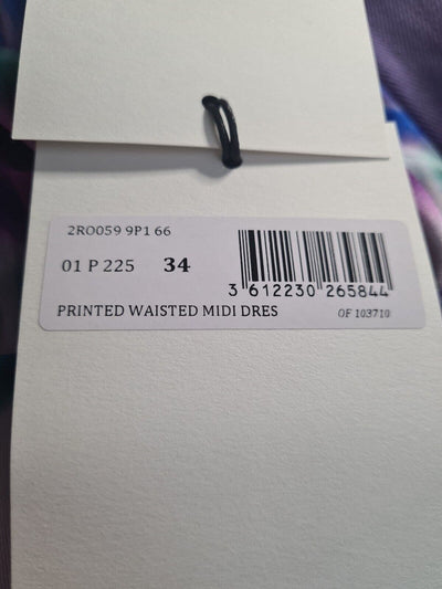Kenzo Printed Waisted Midi Dress Size 34 ****Ref V218