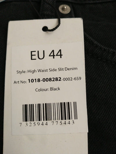 Na-kd High Waist Side Slit Denim Jeans. Black. UK 16. ****V91