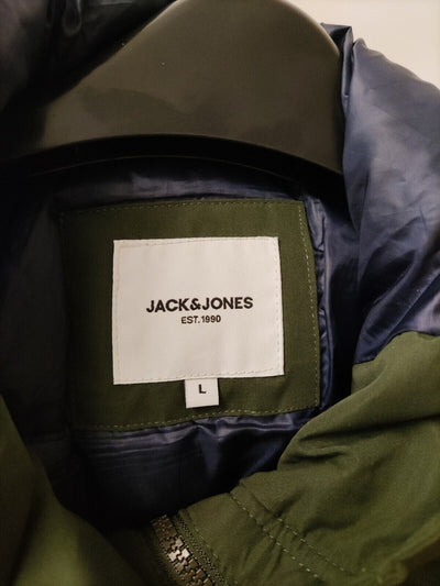 Jack & Jones Padded Hooded Parka Jacket. Green. UK Size Large