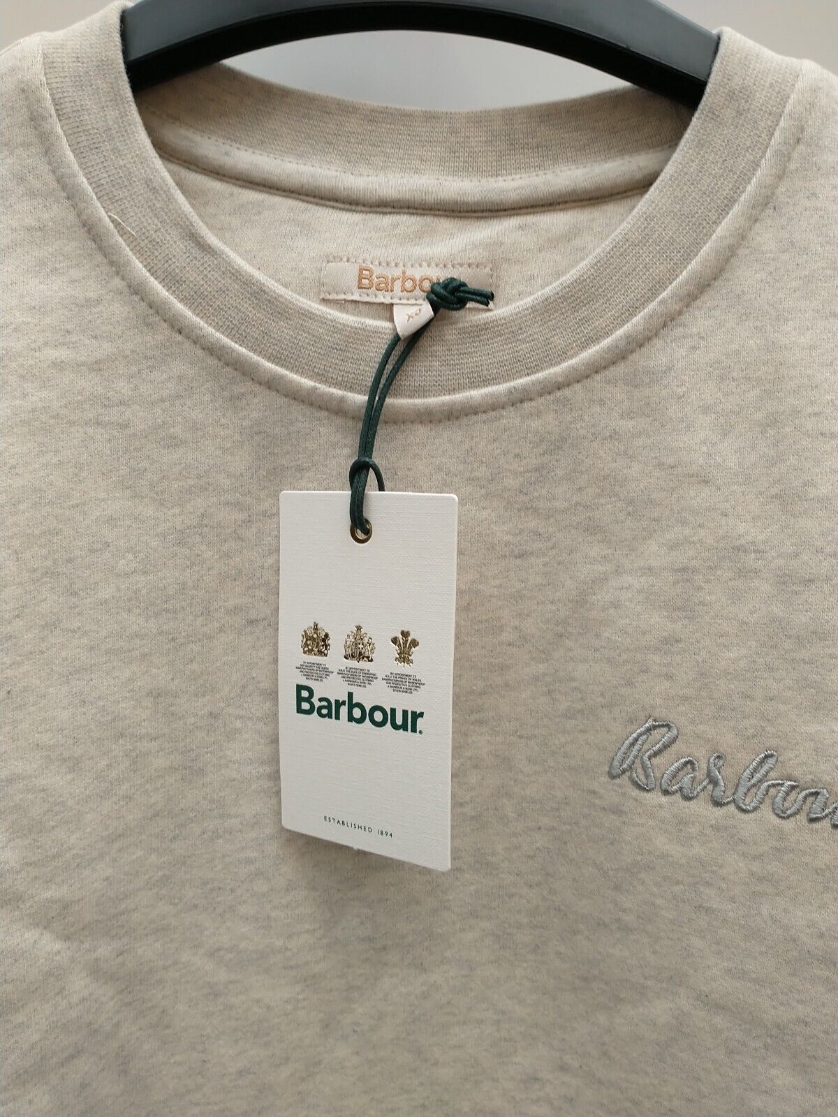 Barbour Rosie Relaxed Lounge Crew - Ecru Marl Size XS.