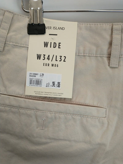 River Island Wide Chino Trousers Men's Size 34R **** V32