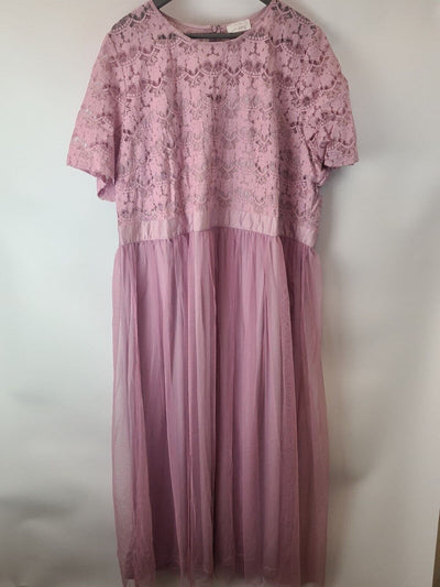 Yours London Lace Sweetheart Purple Bridesmaid Maxi Dress Size 24 **** V127