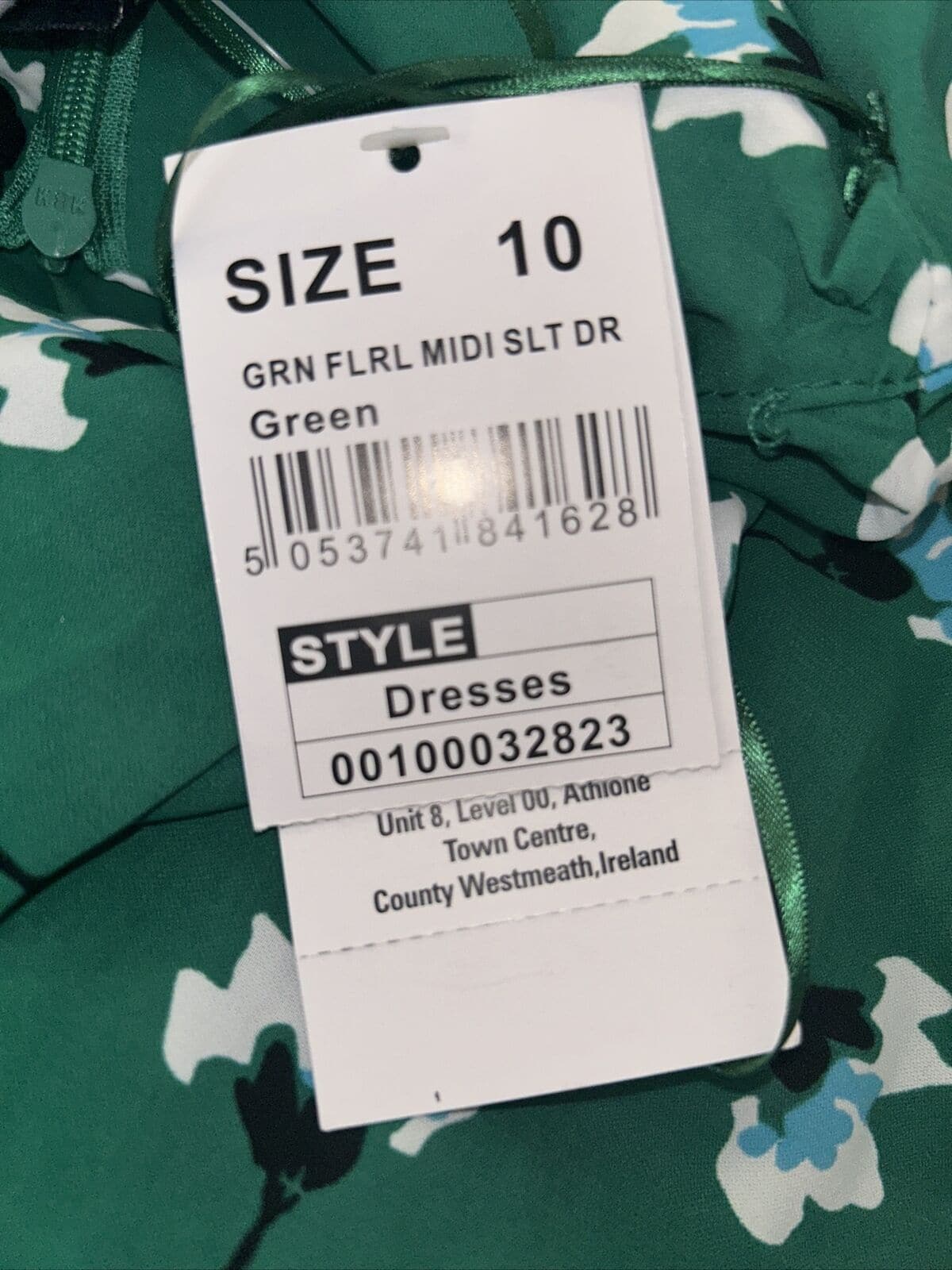 Quiz Floral Midi Straight Dress With Slit - Green. UK 10 **** Ref V135